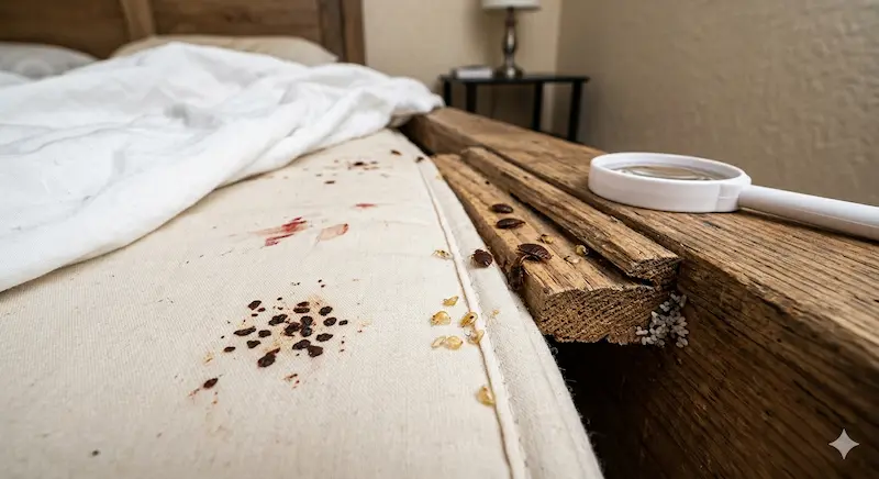 Bed Bugs Signs on Bed